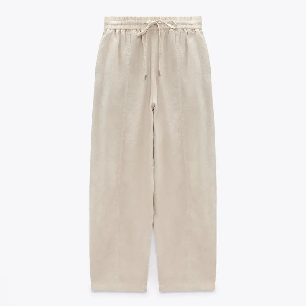 Zara Linen Blend Pants New Sand